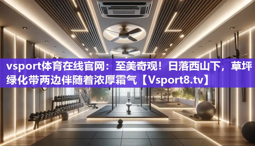 至美奇观！日落西山下，草坪绿化带两边伴随着浓厚霜气